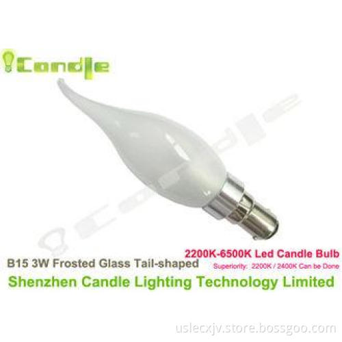 Subway Station 3 Watt Dimmable Led Candle Lamp 4500k 6500k